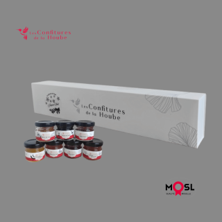 Coffret NOEL blanc élégant confiture de la hoube moselle grand est