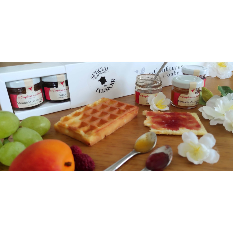 Coffret 7 Saveurs TERROIR blanc élégant confiture de la hoube moselle grand est Coffret 7 Saveurs TERROIR blanc élégant confiture de la hoube moselle grand est