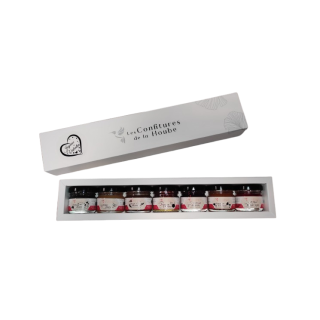 Coffret PLAISIR 7 saveurs blanc élégant confiture de la hoube moselle grand est ST VALENTIN