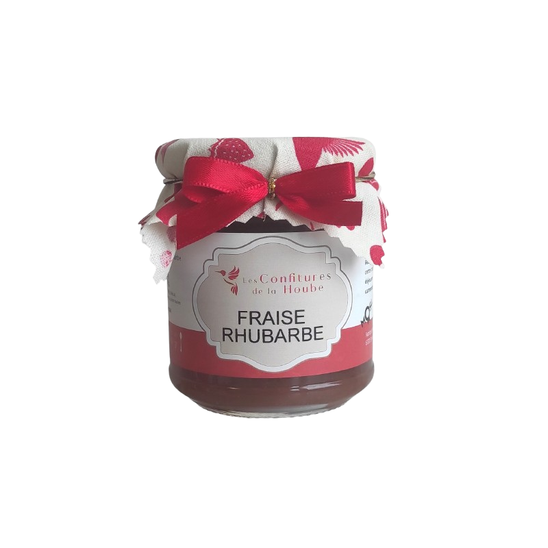 Confiture extra Fraise Rhubarbe 220gr Les Confitures de La Hoube