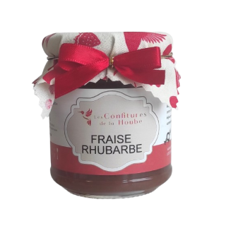 Confiture extra Fraise Rhubarbe 220gr Les Confitures de La Hoube