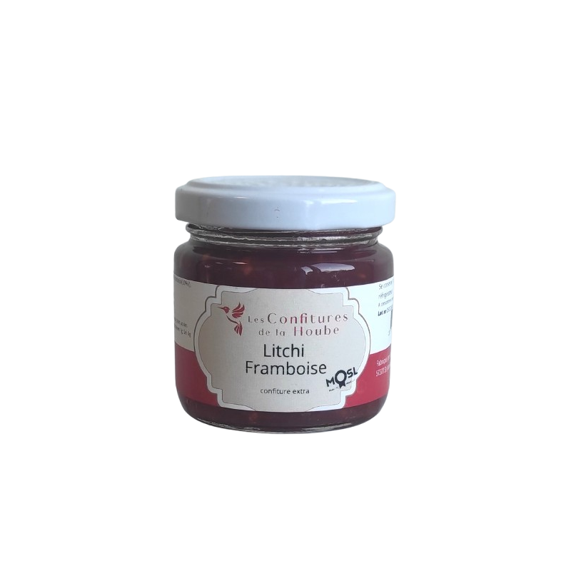 Confiture extra Litchi Framboise 110 gr Les Confitures de La Hoube