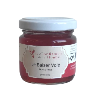 Gelée extra de Fraise à la Rose - Le Baiser Volé 110 gr Les Confitures de La Hoube Moselle