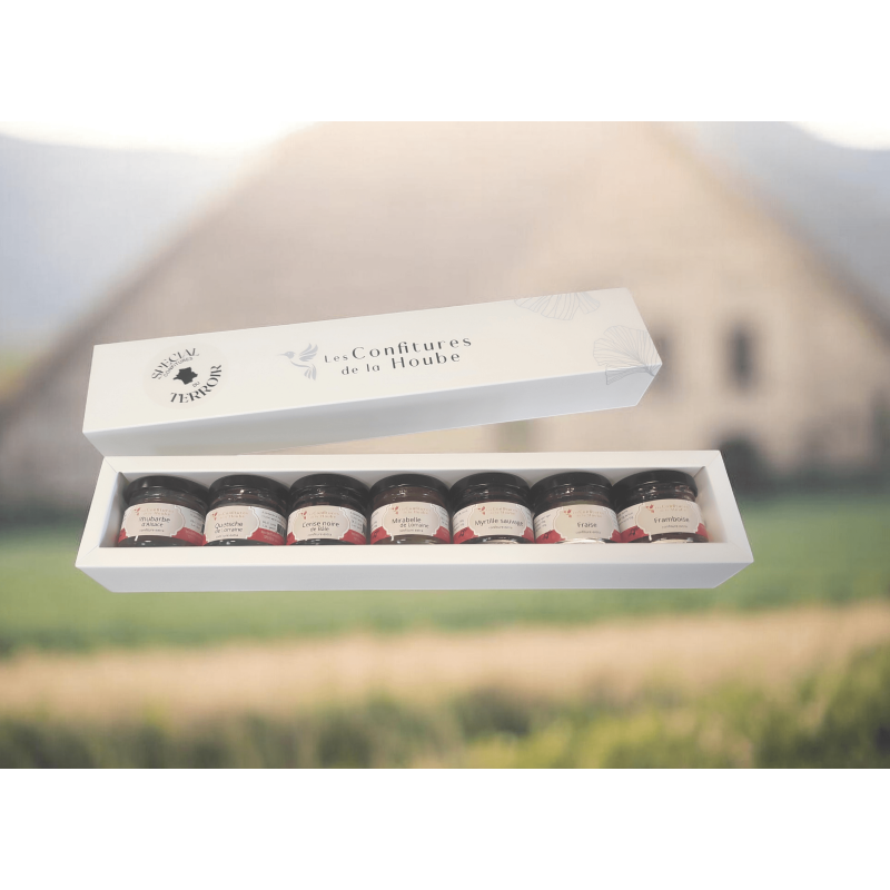Coffret 7 Saveurs TERROIR blanc élégant confiture de la hoube moselle grand est
