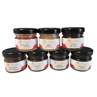 Coffret 7 saveurs FROMAGE blanc élégant confiture de la hoube moselle grand est
