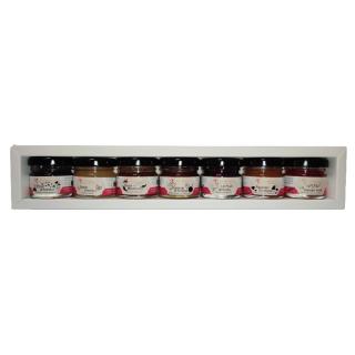 Coffret PLAISIR 7 saveurs blanc élégant confiture de la hoube moselle grand est ST VALENTIN