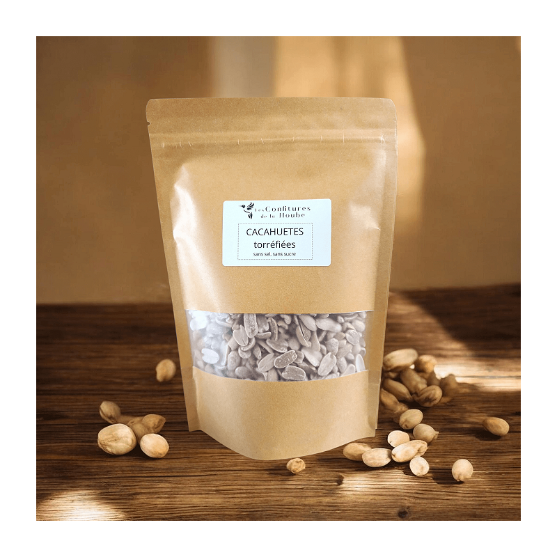 Cacahuètes torréfiées sans sucre ni sel - Sachet de 200gr Les Confitures de La Hoube