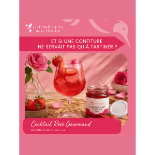 Gelée extra de Fraise à la Rose - Le Baiser Volé 110 gr Les Confitures de La Hoube Moselle