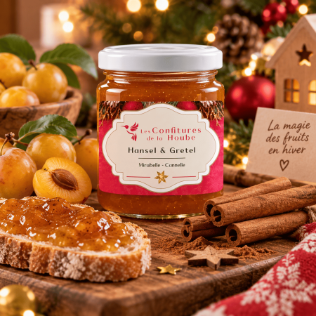 confiture de la hoube confiture artisanale Mirabelle de Lorraine - Cannelle 220 gr - Hansel et Gretel
