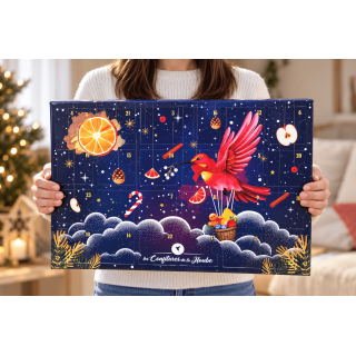 Calendrier de l'Avent 100% fabrication artisanale 100% Les Confitures de La Hoube 24 variétés de confitures différentes