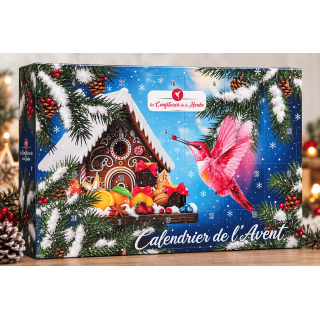 Calendrier de l'Avent 100% fabrication artisanale 100% Les Confitures de La Hoube 24 variétés de confitures différentes