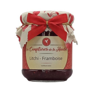 Litchi framboise confiture extra 220g les confitures de la hoube