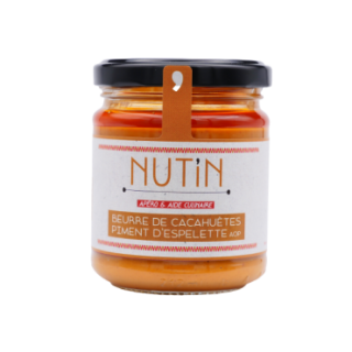 NUT'IN BIO - Beurre de Cacahuètes & Piment d'Espelette AOP - pâte à tartiner 180 gr