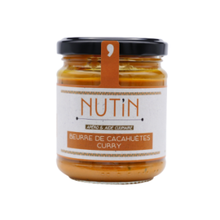 NUT'IN BIO - Beurre de Cacahuètes aux Epices - pâte à tartiner 180 gr