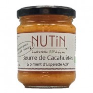 NUT'IN BIO - Beurre de Cacahuètes & Piment d'Espelette AOP - pâte à tartiner 180 gr