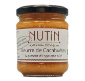 NUT'IN BIO - Beurre de Cacahuètes & Piment d'Espelette AOP - pâte à tartiner 180 gr