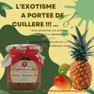 Ananas Mangue Kiwi 220 gr Confiture extra