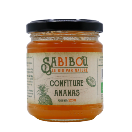 SABIBOU - Ananas - confiture artisanale BIO 220 gr