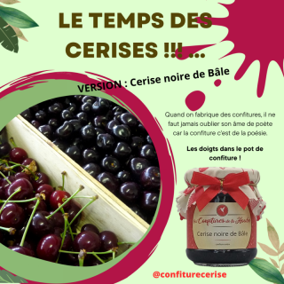Cerise Noire de Bâle 220 gr Confiture extra