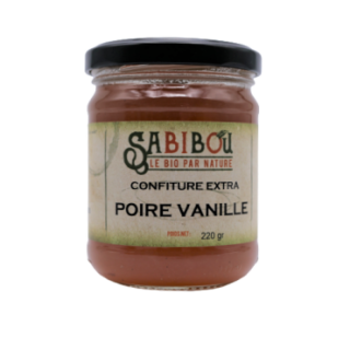 SABIBOU - Poire à la Vanille - Confiture BIO 220 gr