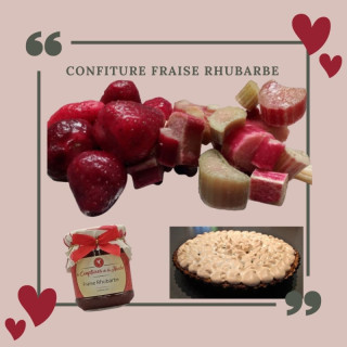 Fraise Rhubarbe 220 gr Confiture extra