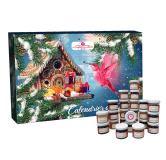 Calendrier de l'Avent 100% fabrication artisanale 100% Les Confitures de La Hoube 24 variétés de confitures différentes