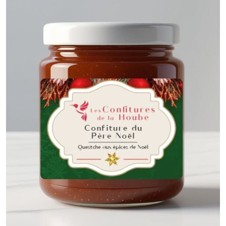 Confiture artisanale Quetsche de Lorraine aux épices de Noël 220 gr Les Confitures de La Hoube - Confiture du Père Noel