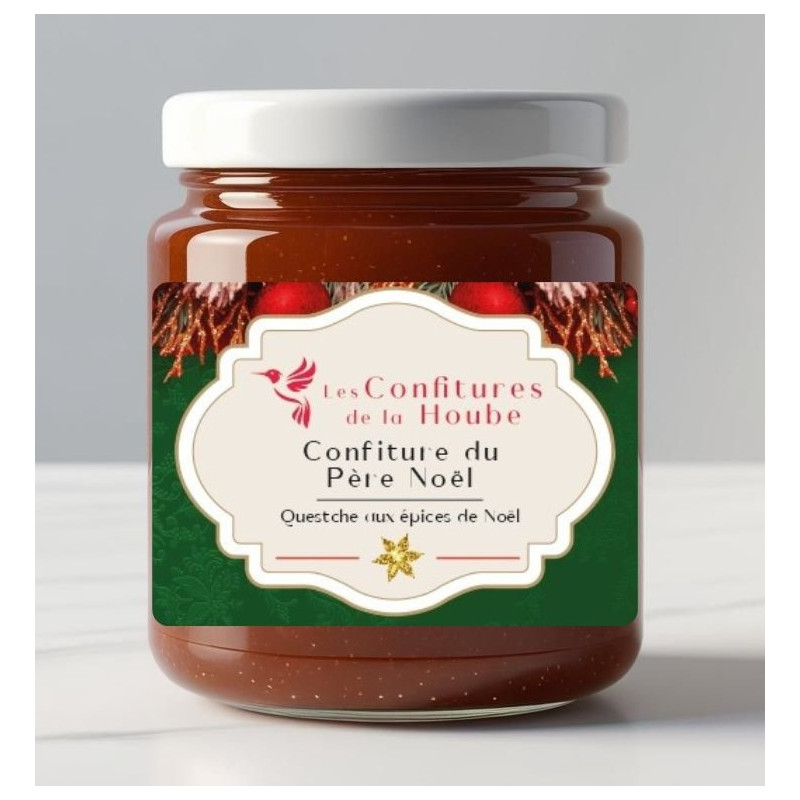Confiture artisanale Quetsche de Lorraine aux épices de Noël 220 gr Les Confitures de La Hoube - Confiture du Père Noel
