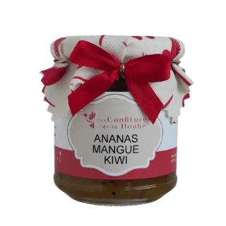 Confiture extra Ananas Mangue Kiwi 220 gr Les Confitures de La Hoube
