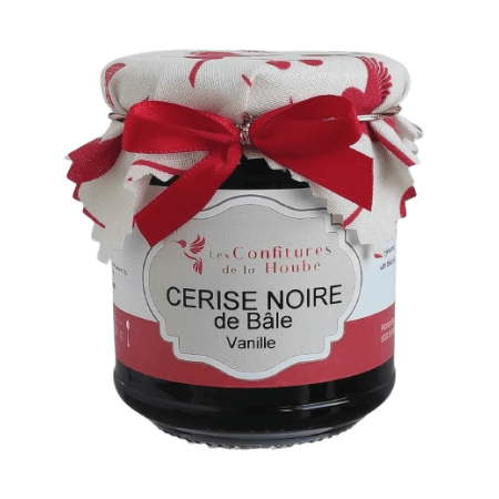 Confiture Cerise noire de Bâle Vanille 220gr Les Confitures de La Hoube