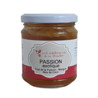 Confiture Passion Exotique (fruit de la passion, coco, mangue) 220gr Les Confitures de La Hoube
