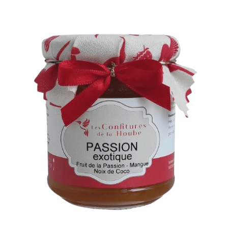 Confiture Passion Exotique (fruit de la passion, coco, mangue) 220gr Les Confitures de La Hoube